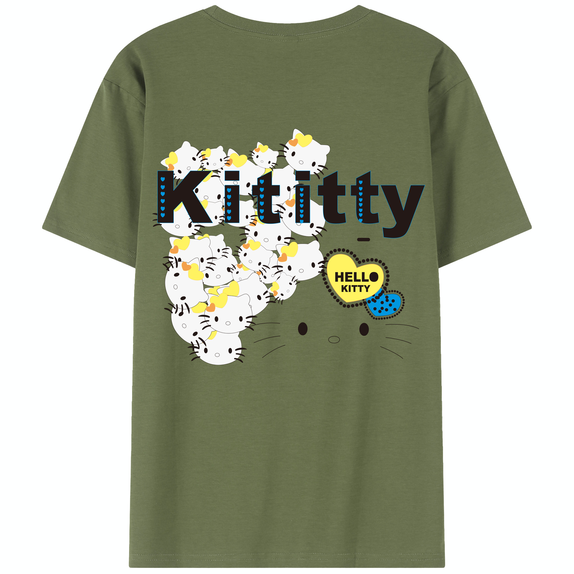 （画像用） Hello Kitty ハローキティ 綿100％半袖Tシャツ（背面プリント）